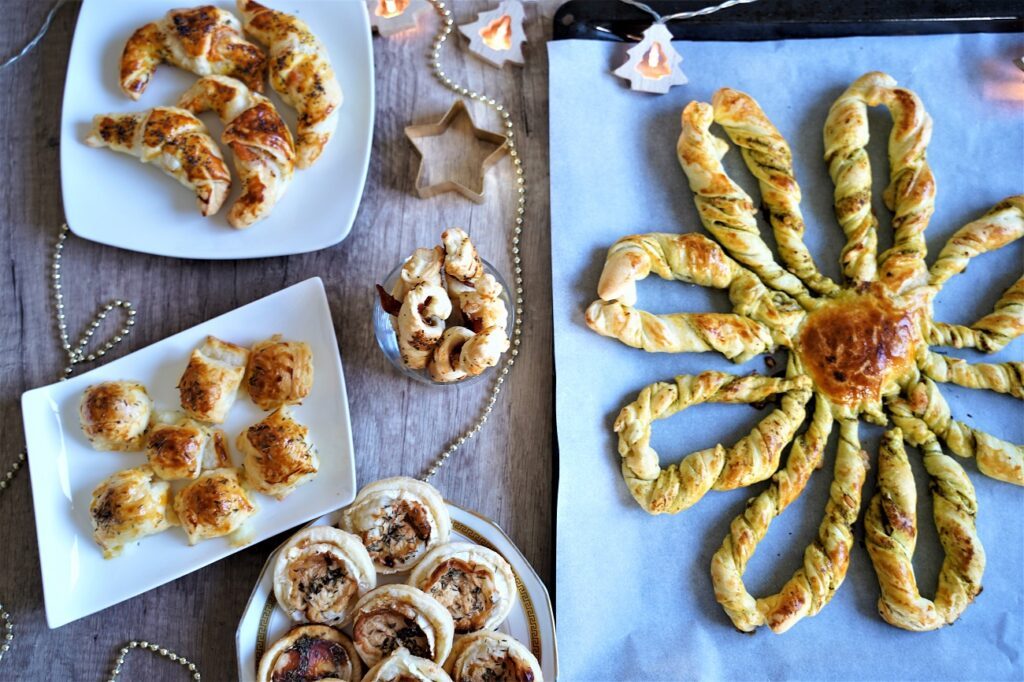 Apéritifs originaux avec la pâte brisée