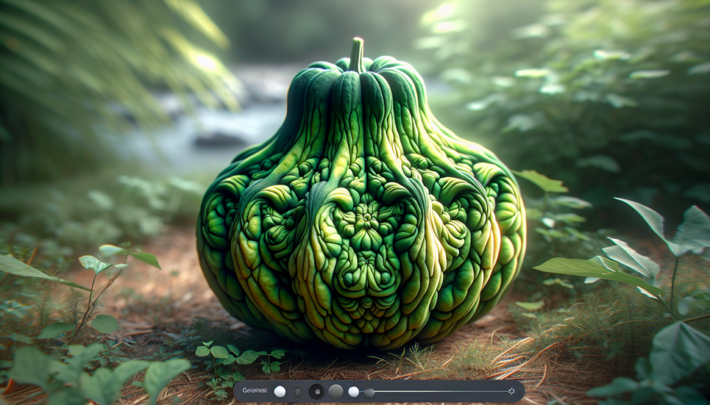 Délicieuse chayote verte dans un jardin naturel.
