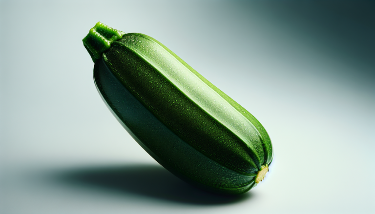 Légume en Z, zucchini vert vif sur fond blanc, texture et luminosité optimisées.