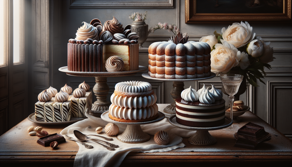 Gâteau en Z sur table en bois antique.