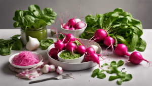découvrez notre recette savoureuse de pesto aux fanes de radis, une délicieuse façon de recycler les fanes souvent négligées. facile à réaliser, ce pesto apporte une touche originale à vos plats de pâtes, vos tartines ou vos dips. testez-le dès aujourd'hui et faites le plein de saveurs !