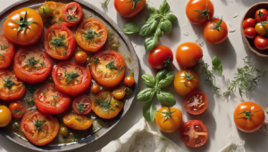découvrez la recette des tomates provençales confites, un délice savoureux et parfumé qui ravira vos papilles. parfaites en accompagnement ou en apéritif, ces tomates juteuses, préparées avec des herbes de provence et de l'huile d'olive, apporteront une touche ensoleillée à vos plats. faciles à réaliser, elles feront le bonheur des gourmands.