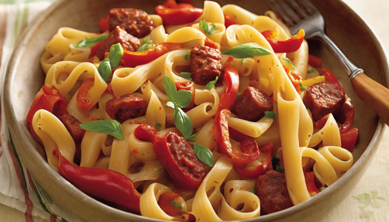 découvrez notre délicieuse recette de pâtes au chorizo et poivron, un plat savoureux et réconfortant qui allie la chaleur des épices à la douceur des légumes. idéal pour un repas rapide en famille ou entre amis!