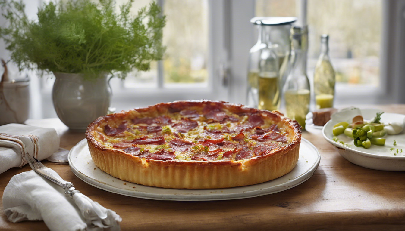 découvrez notre délicieuse recette de tarte aux poireaux, lardons et moutarde, un plat savoureux et réconfortant qui ravira vos papilles. facile à réaliser, cette tarte gourmande allie le croquant de la pâte, la douceur des poireaux et la richesse des lardons, le tout rehaussé par une touche de moutarde. parfait pour un dîner en famille ou entre amis!